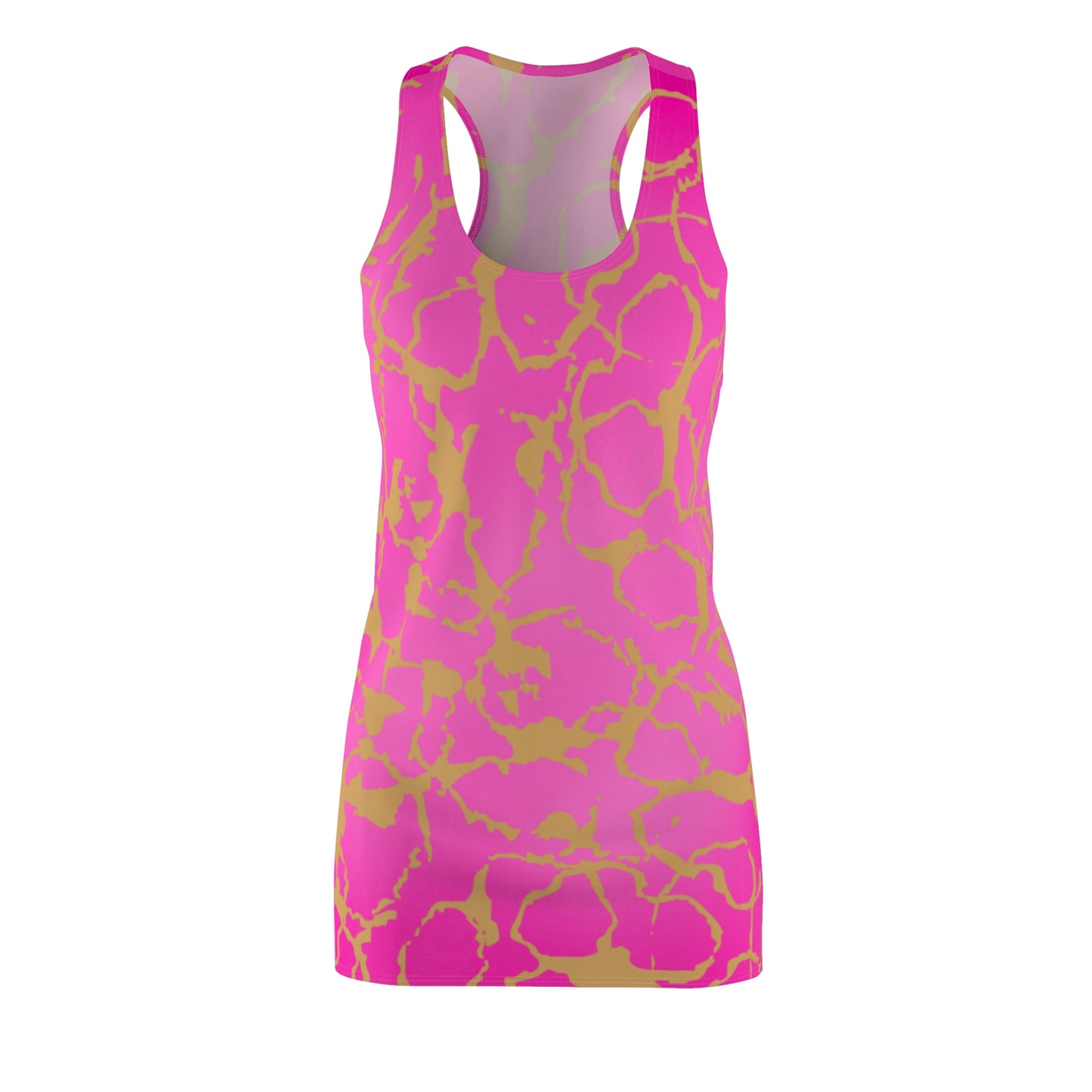Racerback Kleid Pink Gold mit abstraktem Muster Damen Farbverlauf