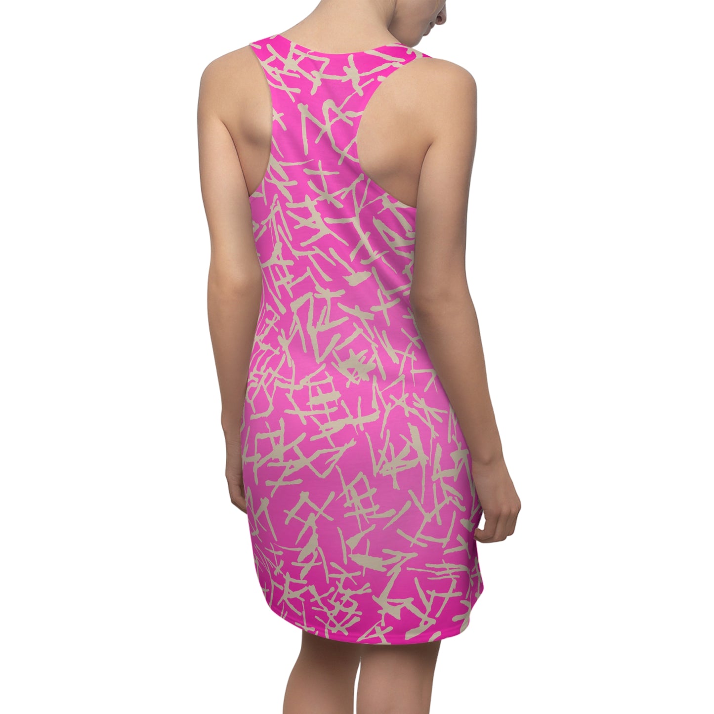 Racerback Damenkleid Sommer – Abstraktes Linienmuster, modern & bequem