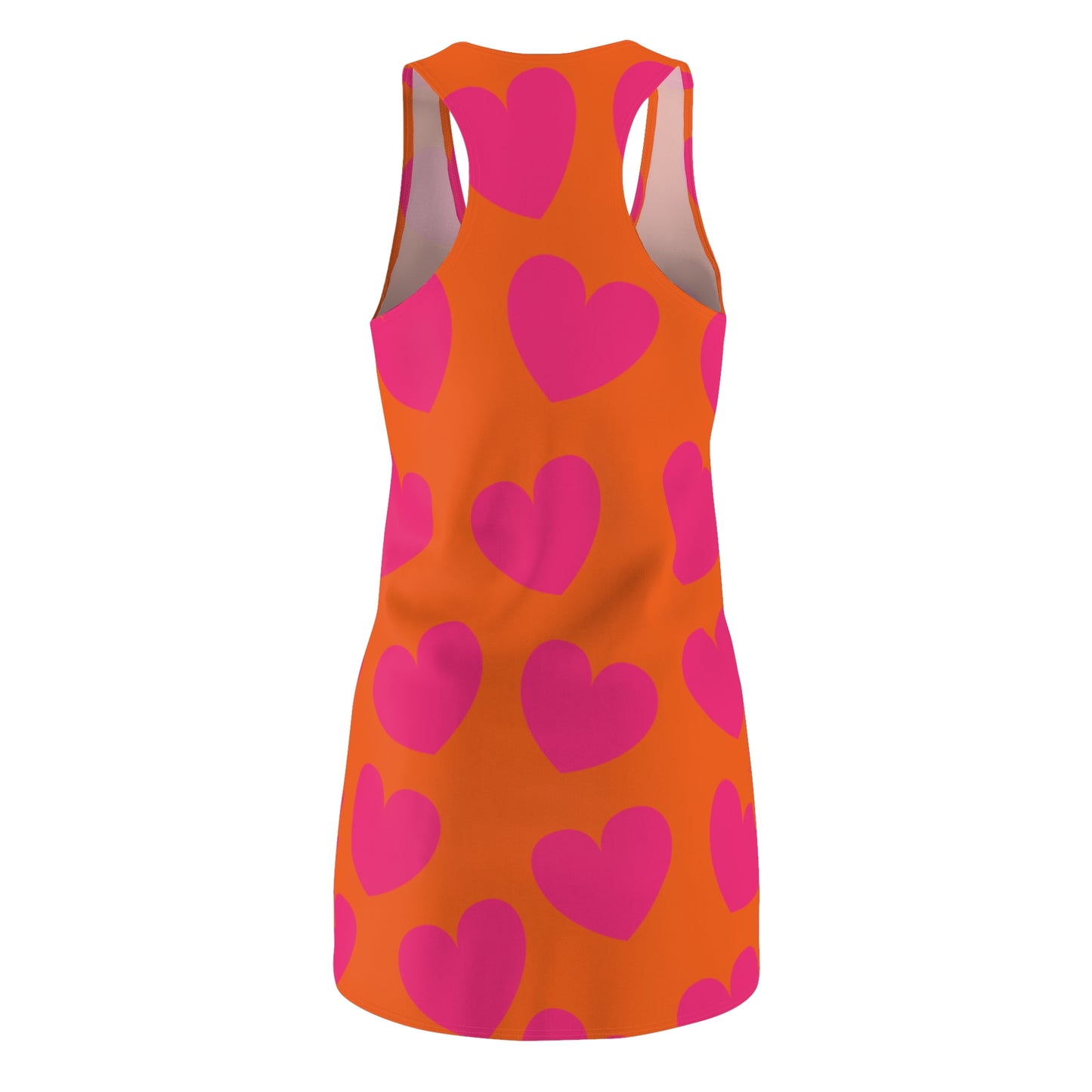 Oranges Damen Kleid Pink Herz Print Racerback Sommer Casual