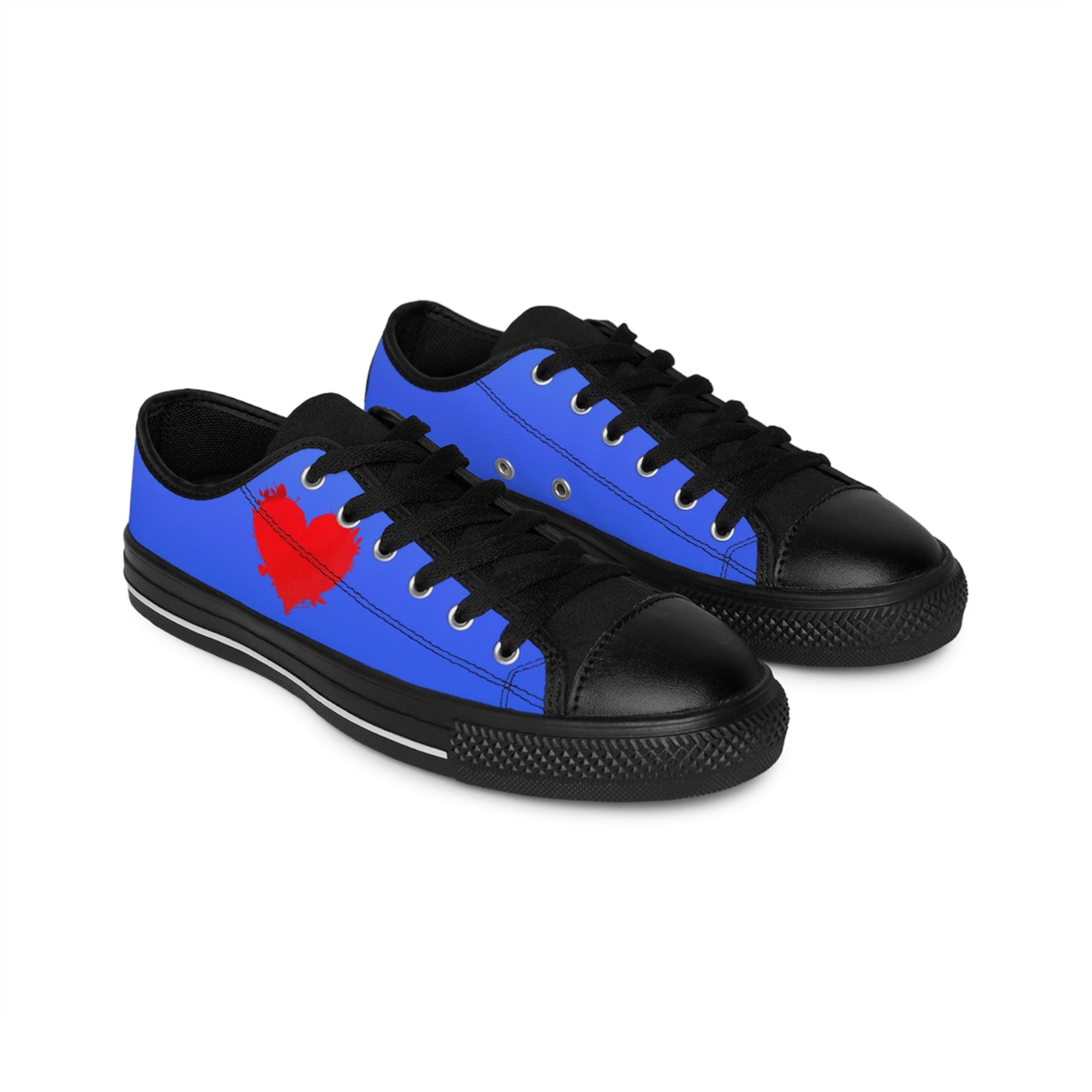 Damen Sneaker Blau mit Herz | Canvas Low Top Love Schuhe