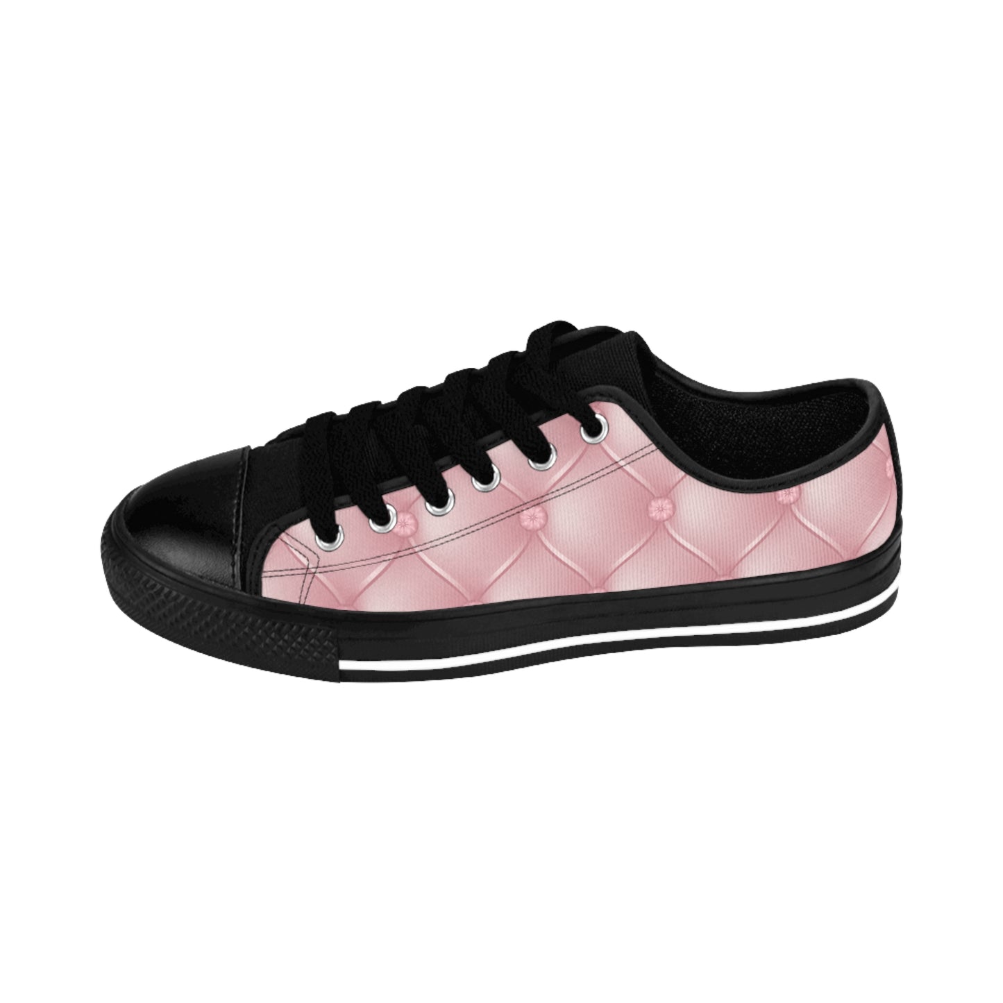Damen Sneaker Rosa Steppmuster | Canvas Low Top Streetwear Schuhe