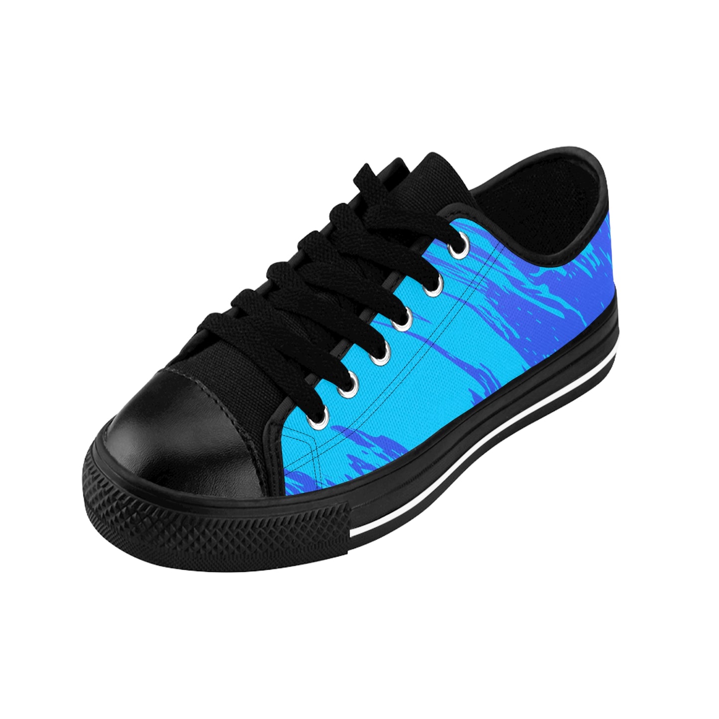 Blue Gradient Abstract Canvas Sneakers Women Casual Lace-Up Shoes