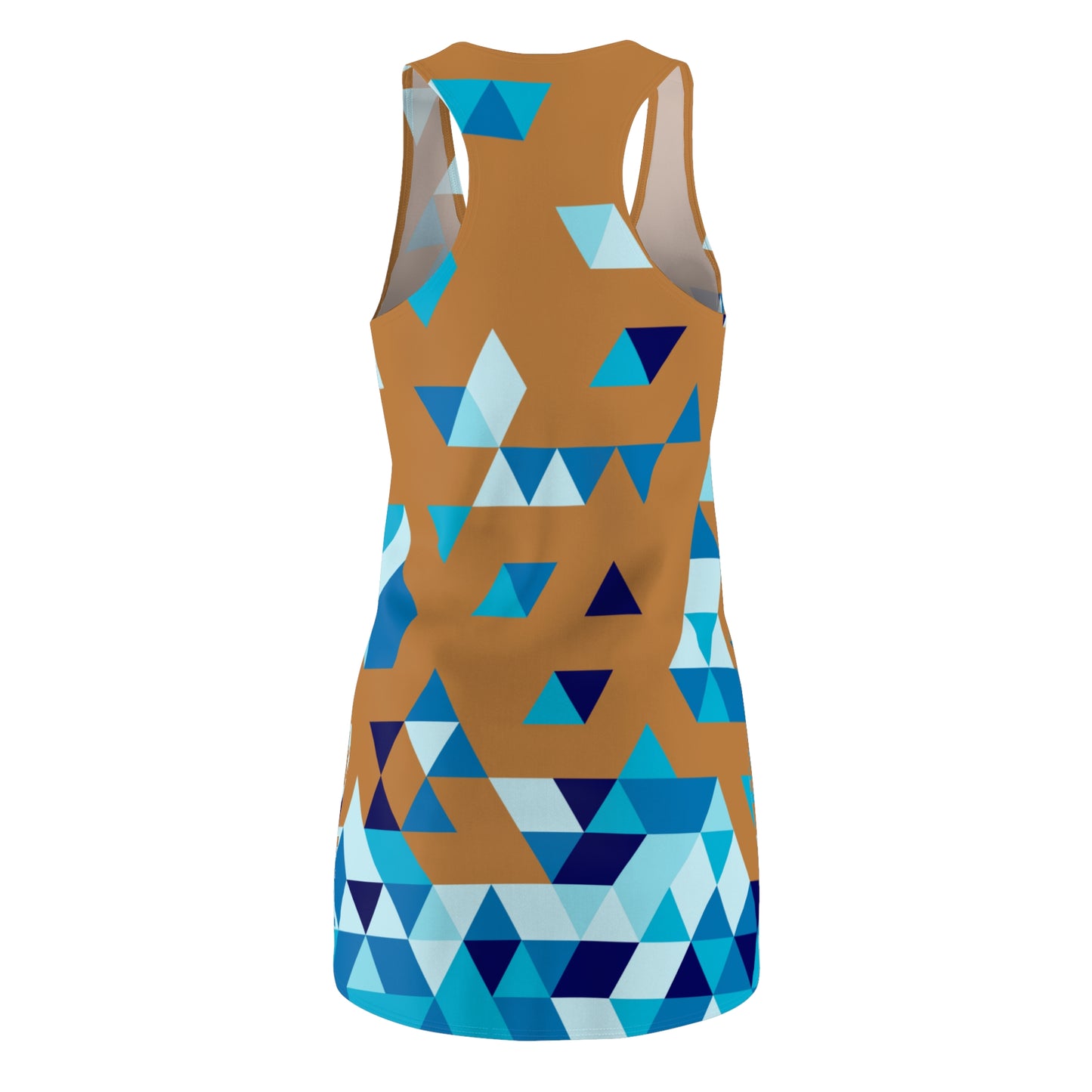 Dreieck Racerback Kleid – Blau Hellbraun Sommerkleid