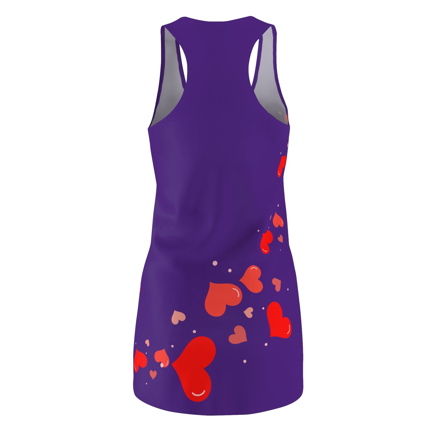 Dunkel Lila Herz Racerback Kleid – Elegantes Valentinstag Outfit