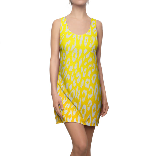 Racerback Damenkleid Sommer – Gelbes Leopardenmuster, modern & leicht