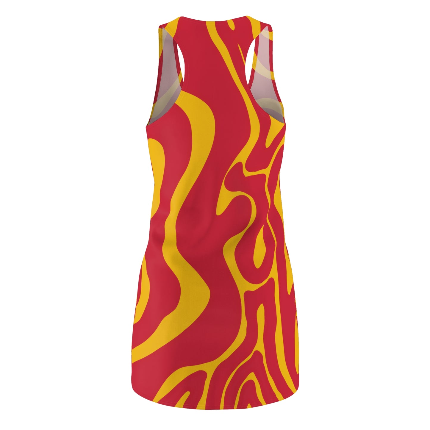 Rot Swirl Racerback Kleid – Abstraktes Sommerkleid