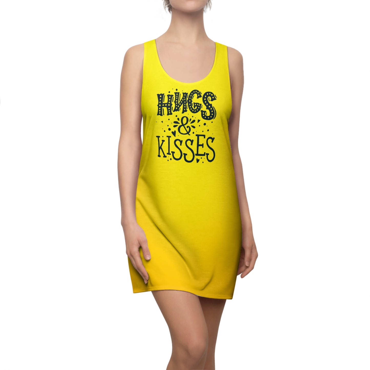 Hugs & Kisses Racerback Kleid – Gelbes Sommerkleid