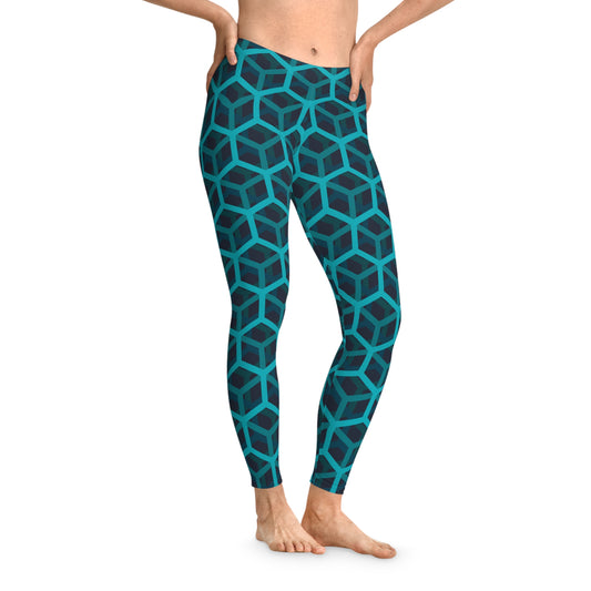 Damen Leggings Geometrisches Muster Stretch Bequeme Fitnesshose