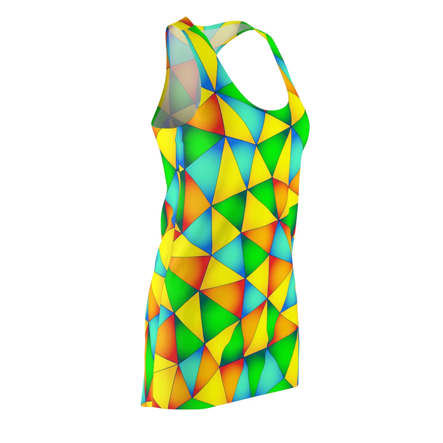 Geometrie Racerback Kleid – Farbenfrohes Sommer Outfit