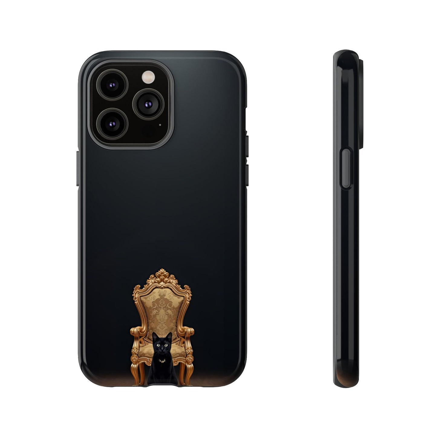 Black Cat on Golden Throne – Premium Phone Case Protective Slim
