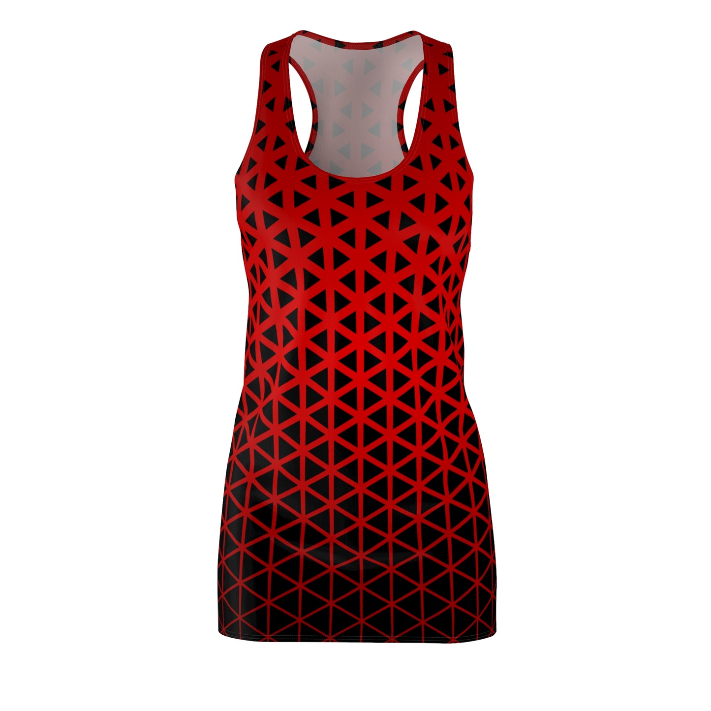 Racerback Damen Kleid Rot Modernes Muster Ärmellos Sommerlook