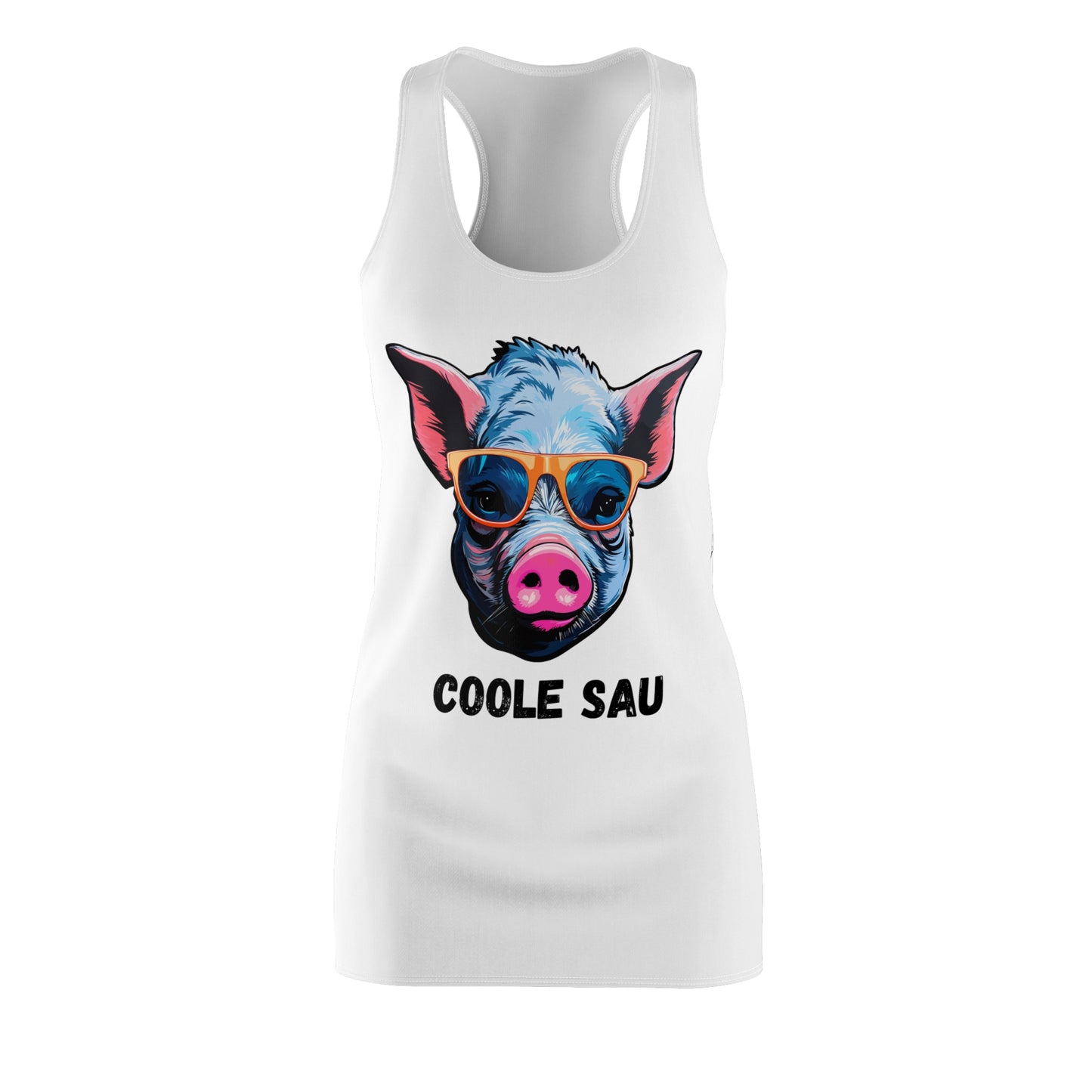 Damen Kleid Coole Sau Racerback Sommer Statement Fun