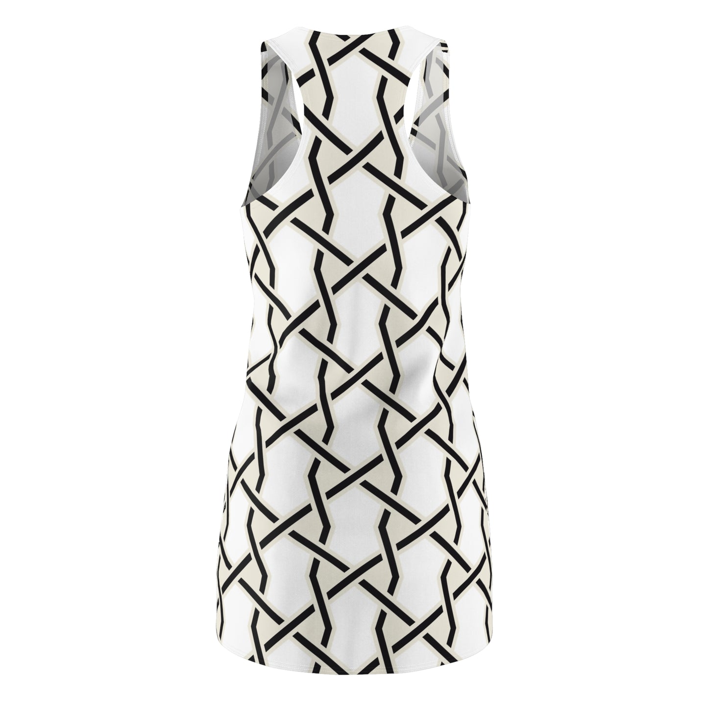 Weißes Racerback Kleid mit geometrischem Muster