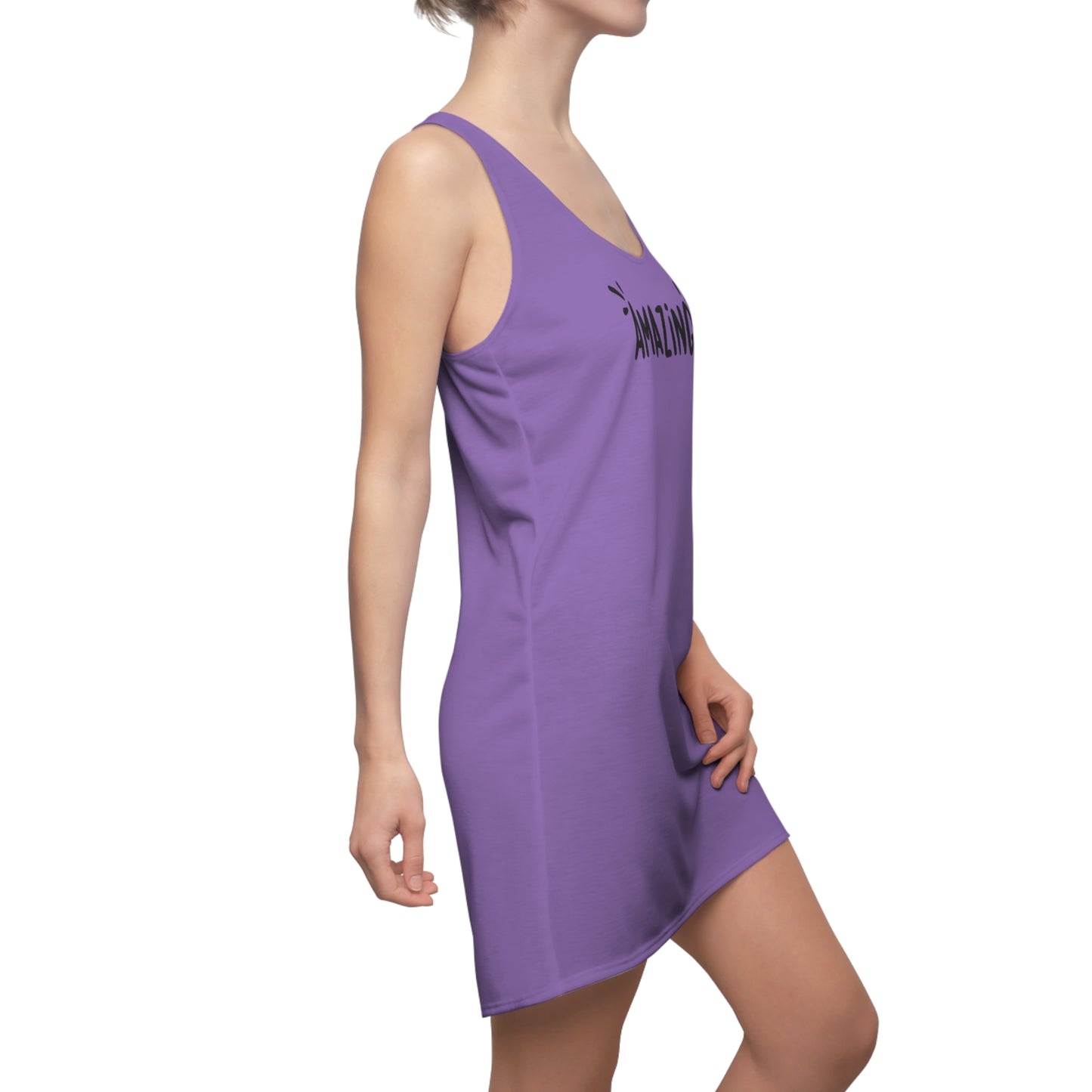 Racerback Damenkleid Sommer – „Amazing“ Statement, modern & lässig lila