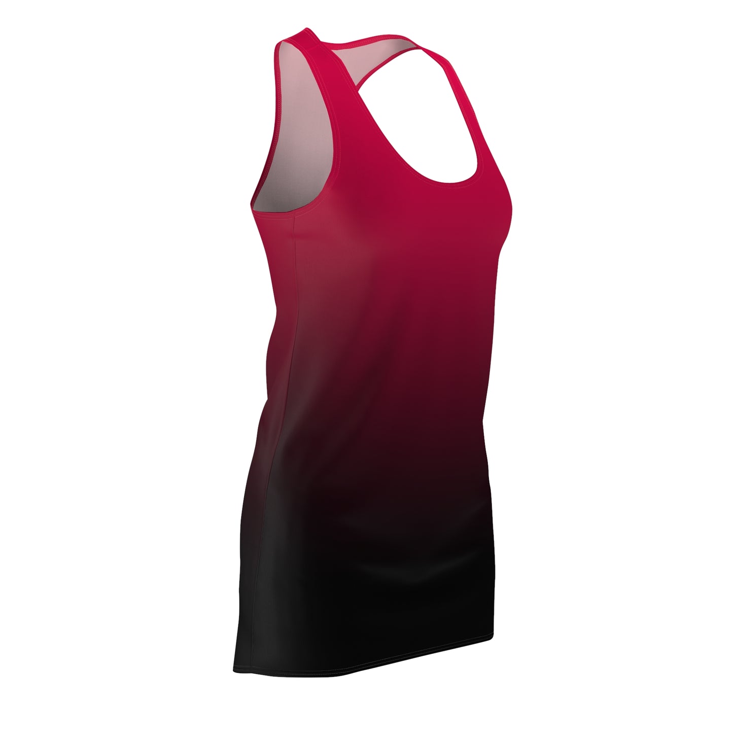 Rotes Racerback Kleid mit schwarzem Farbverlauf
