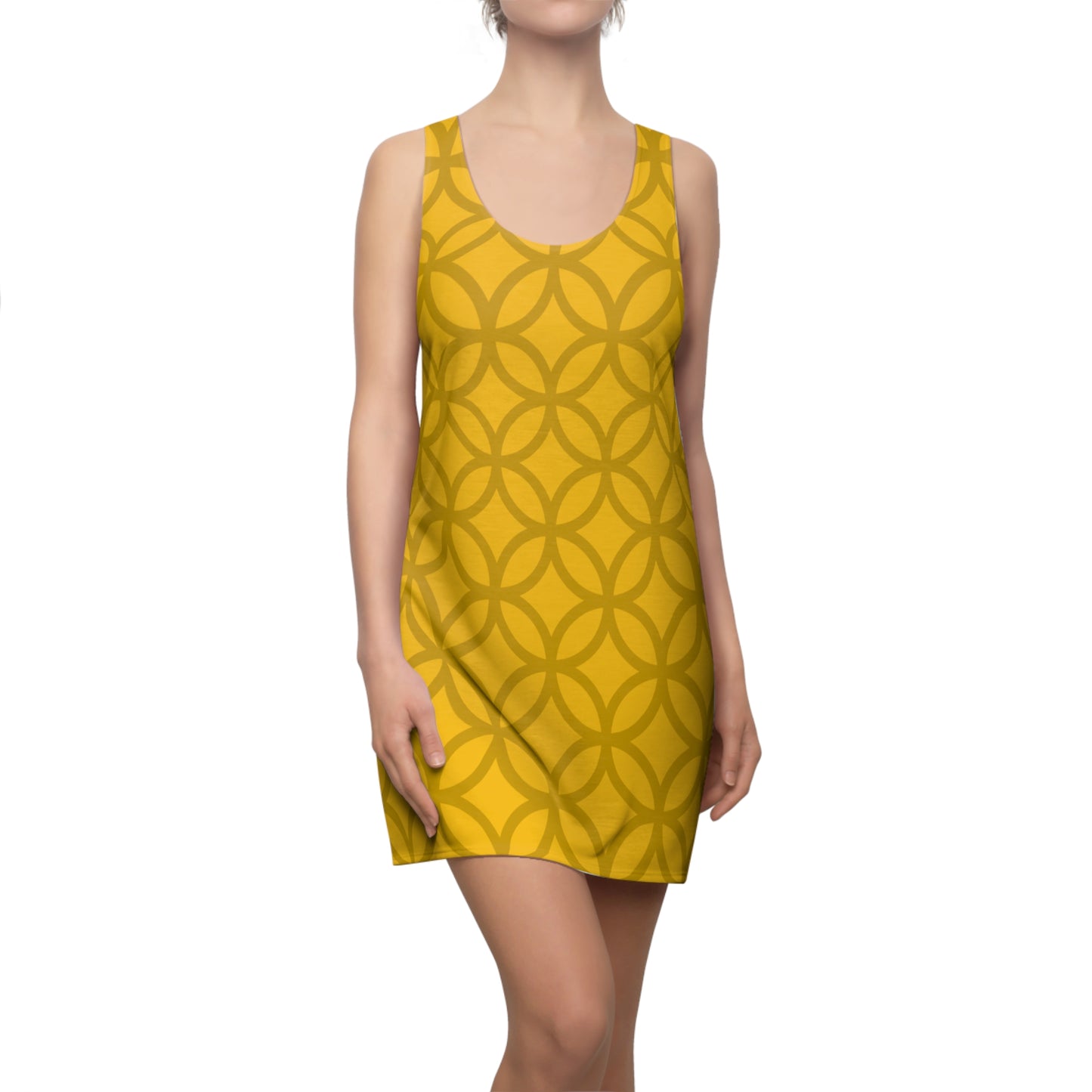 Luxury Racerback Dress mit Modern Circle Pattern Design