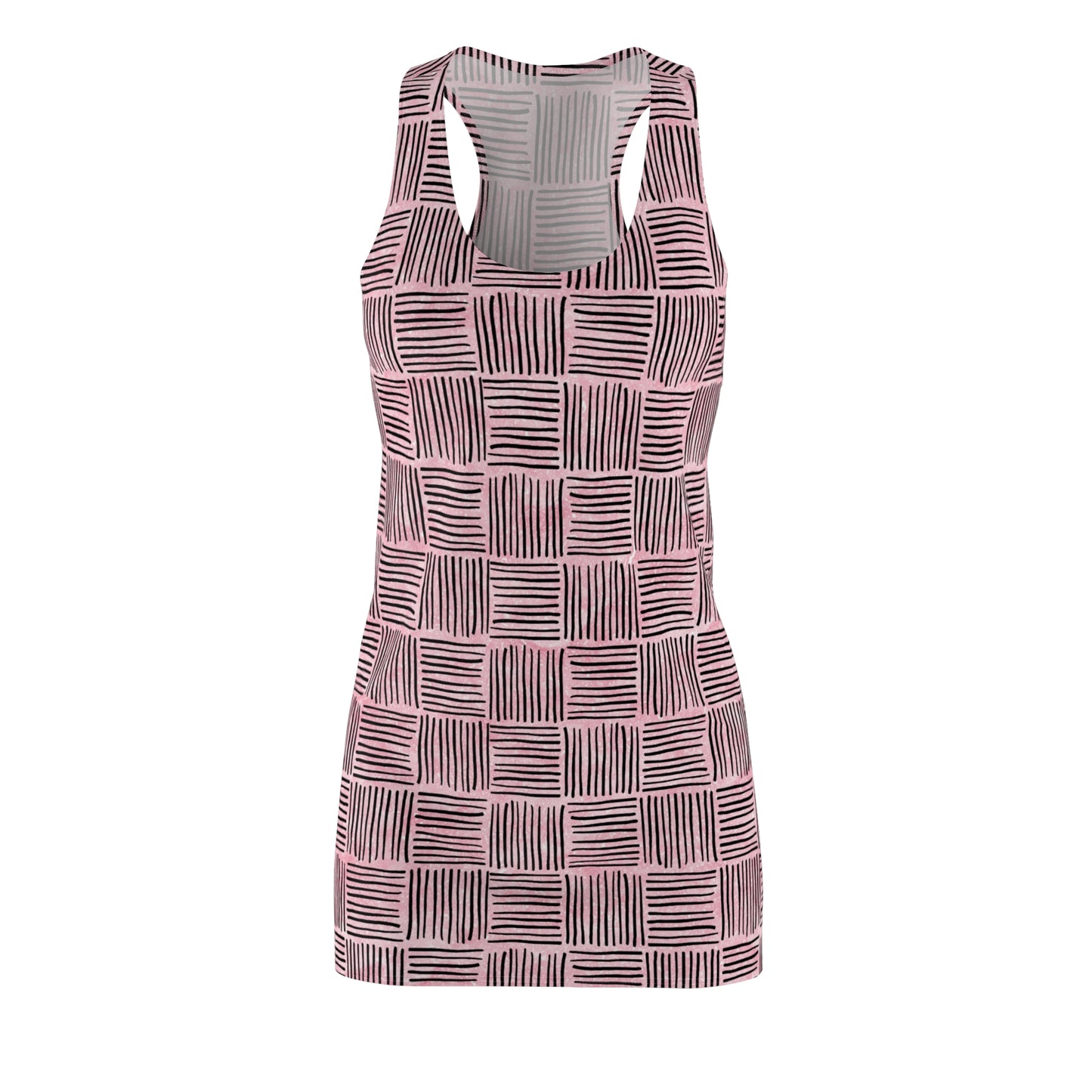 Rosa Racerback Kleid – Sommerkleid mit modernem Streifenmuster