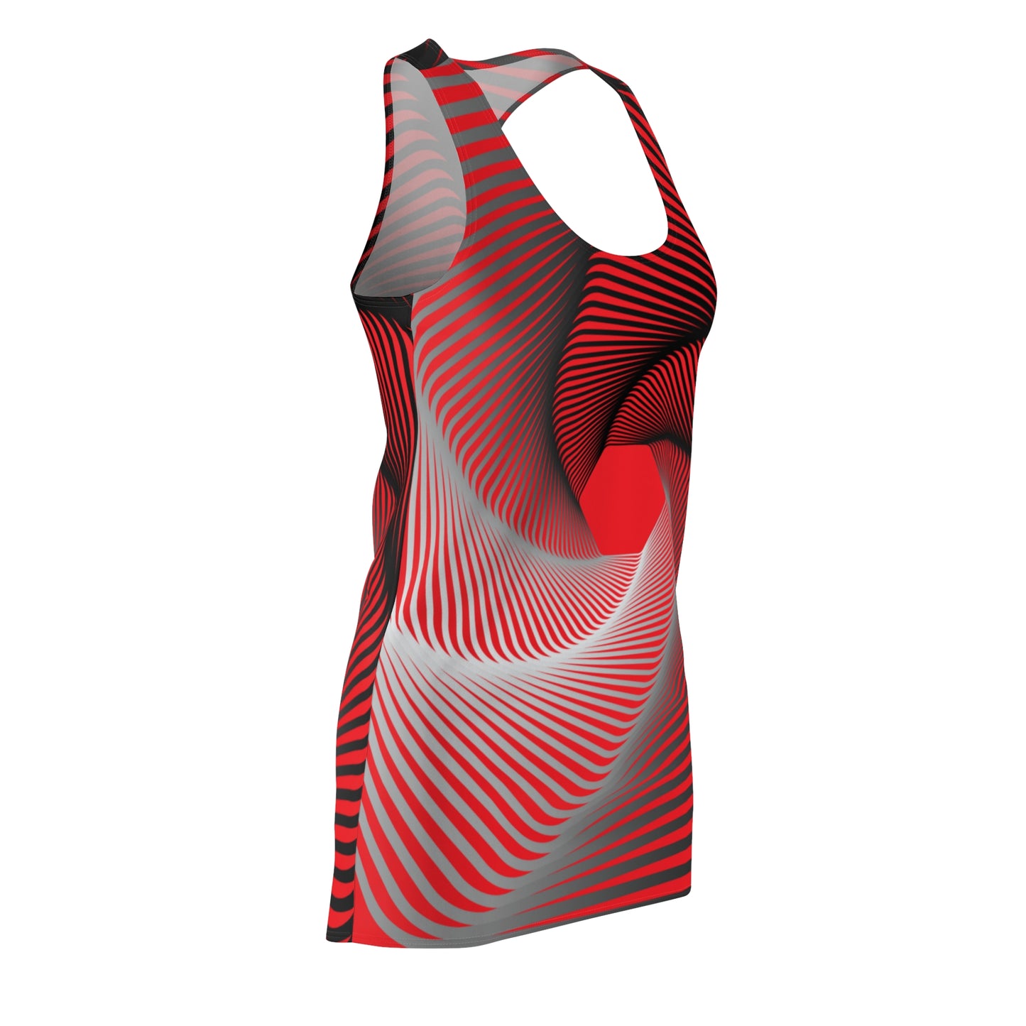 Schwarz rot Spirale Racerback Kleid – Stilvolles Sommerkleid