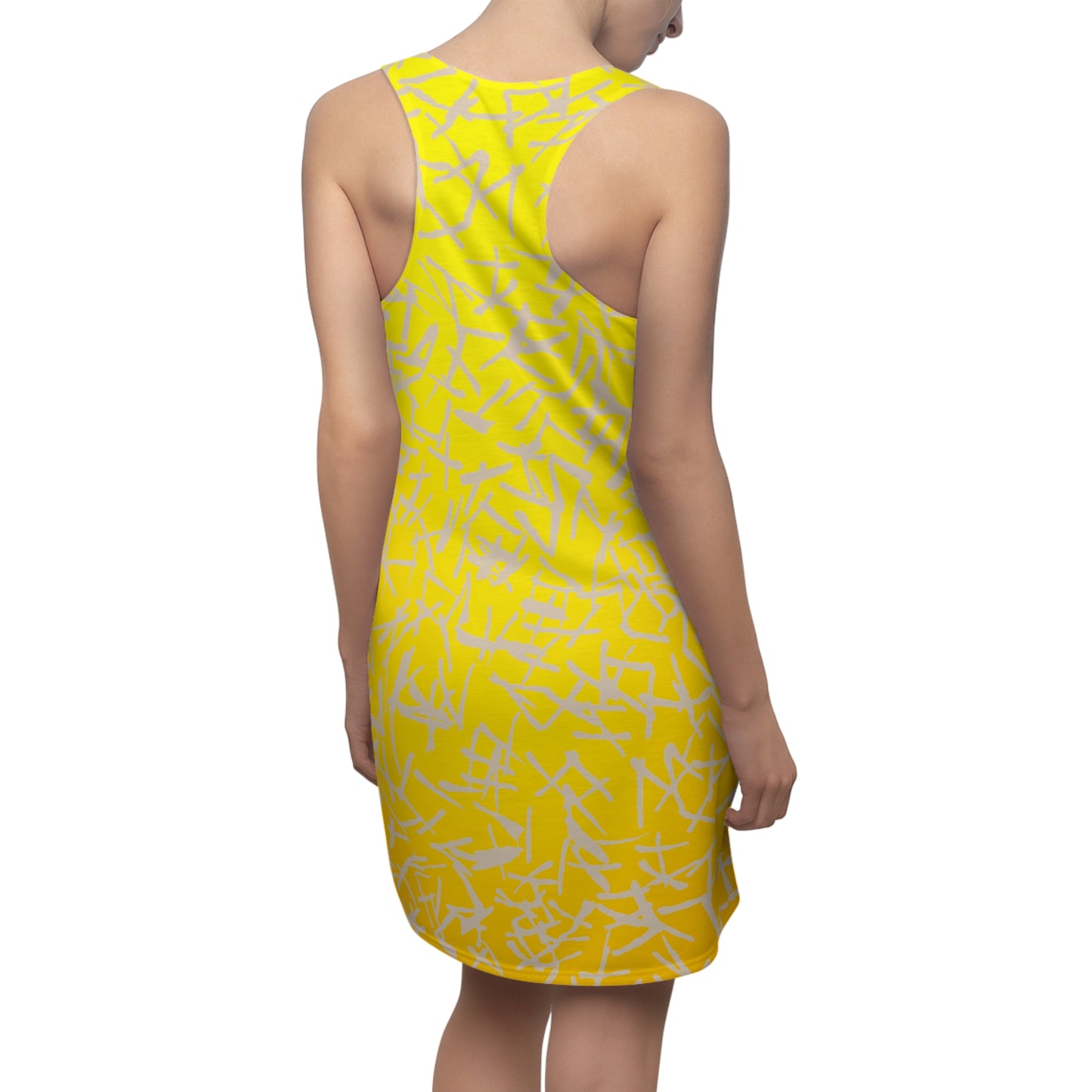 Racerback Damenkleid Sommer – Abstraktes Linienmuster, modern & bequem