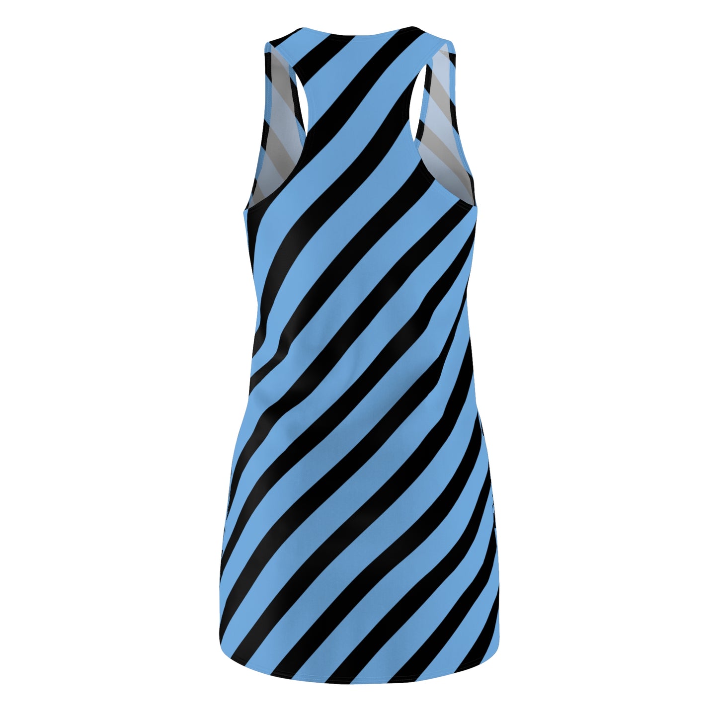 Streifen Racerback Kleid – Schwarz Hellblau  Sommerkleid