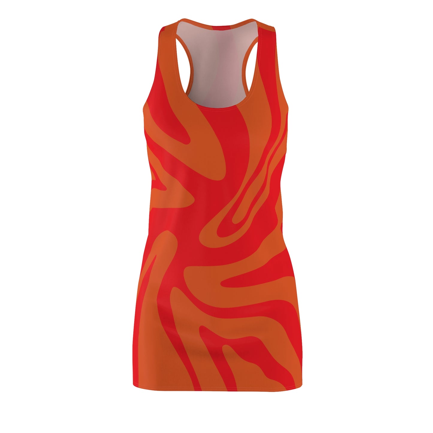 Rotes Damen Kleid Swirl Muster Racerback Sommer Bohemian Beach