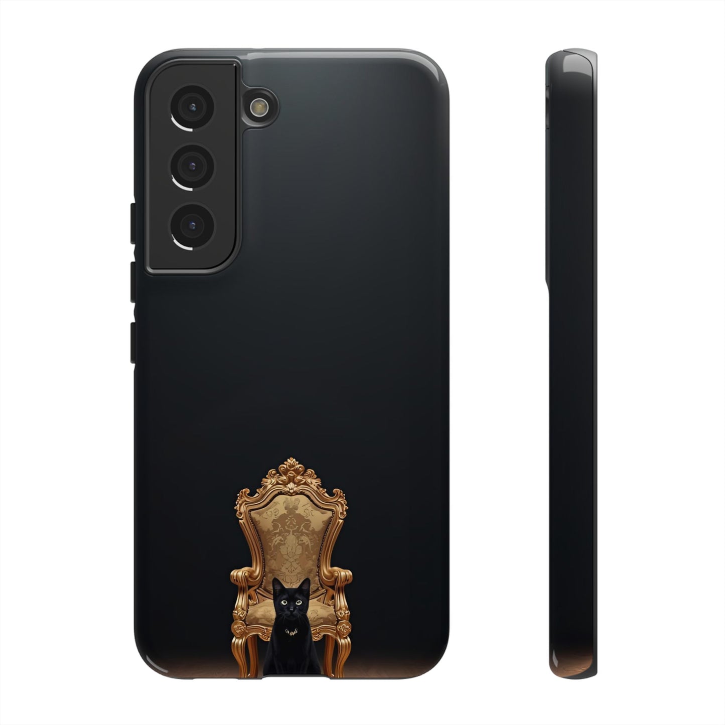 Black Cat on Golden Throne – Premium Phone Case Protective Slim