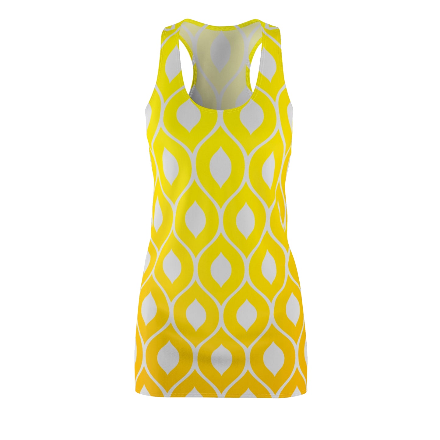 Gelb Geometrie Racerback Kleid – Stylische Sommer Damenmode