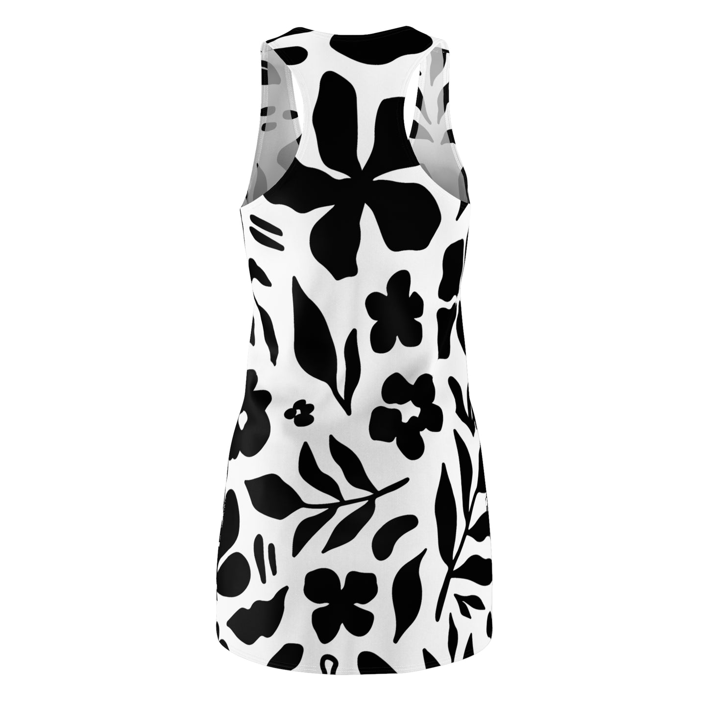 Schwarz Weiß Floral Racerback Kleid – Sommer Damenmode