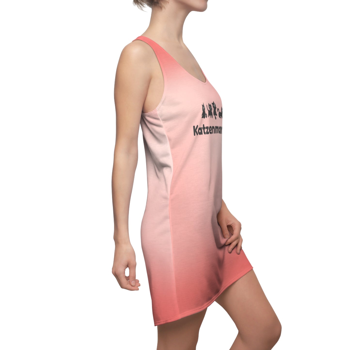 Katzenmama Racerback Kleid – Süßes Katzenmotiv