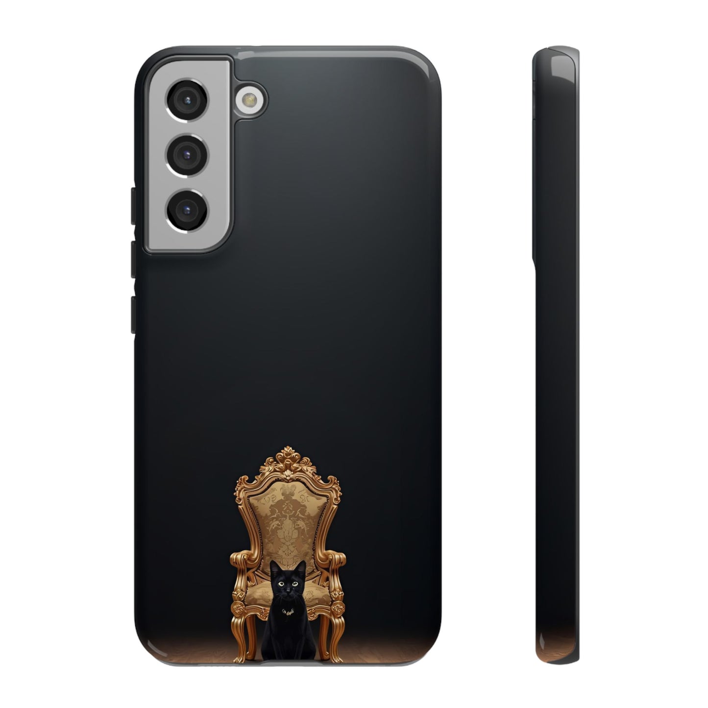 Black Cat on Golden Throne – Premium Phone Case Protective Slim