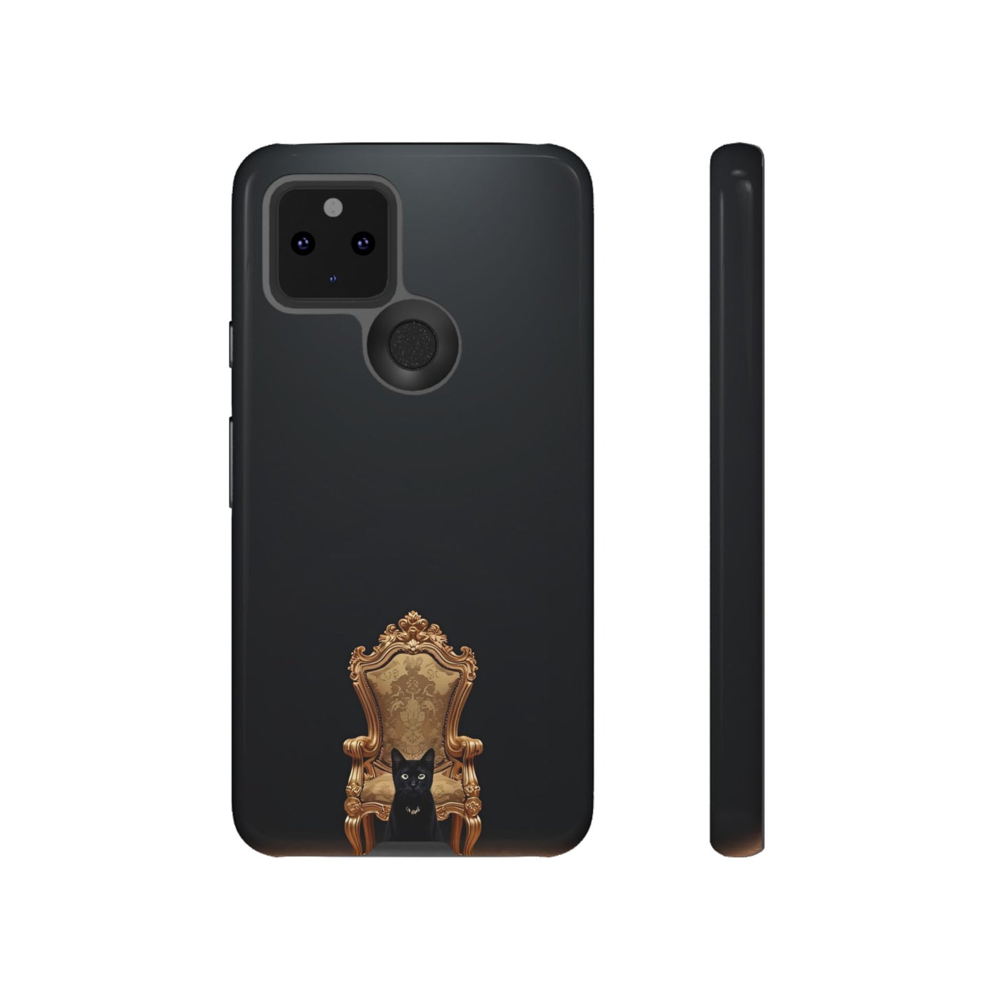 Black Cat on Golden Throne – Premium Phone Case Protective Slim