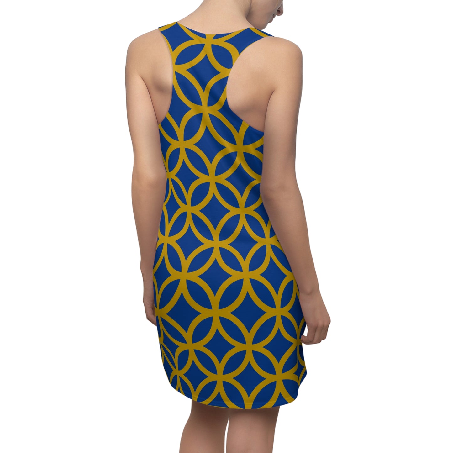 Luxury Racerback Dress mit Modern Circle Pattern Design