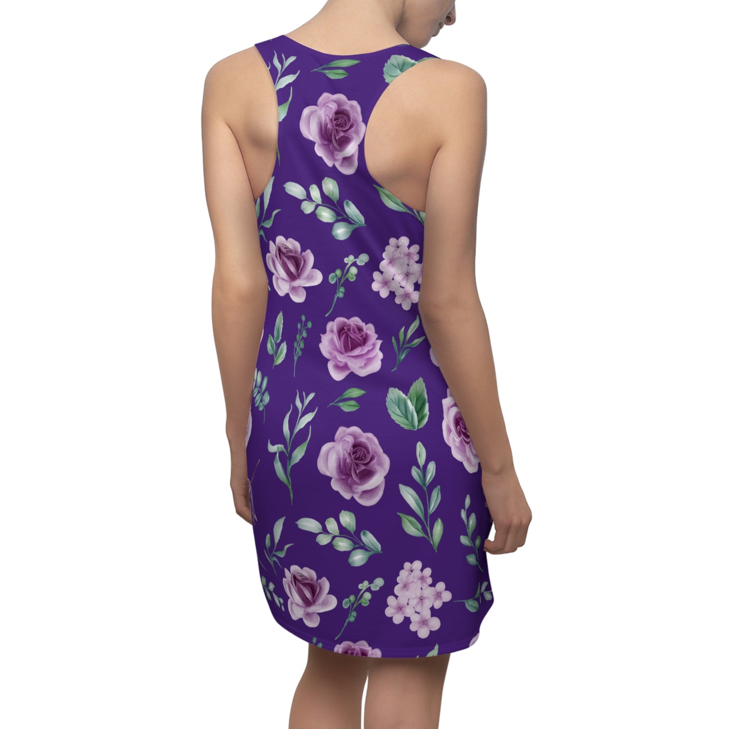 Dunkel Lila Floral Racerback Kleid – Blumenkleid Sommer Damen