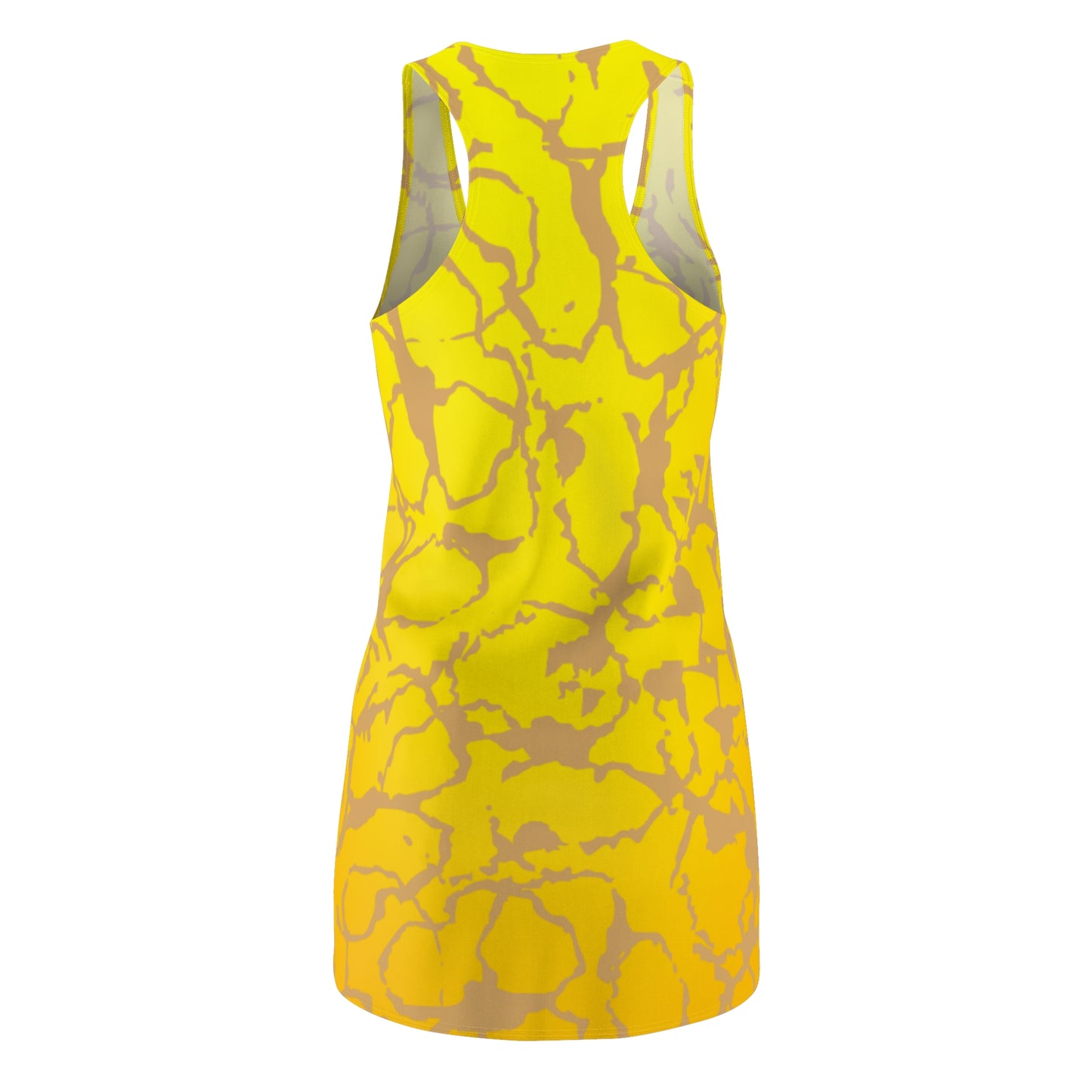 Racerback Kleid Gelb Gold mit abstraktem Muster & sanftem Farbverlauf
