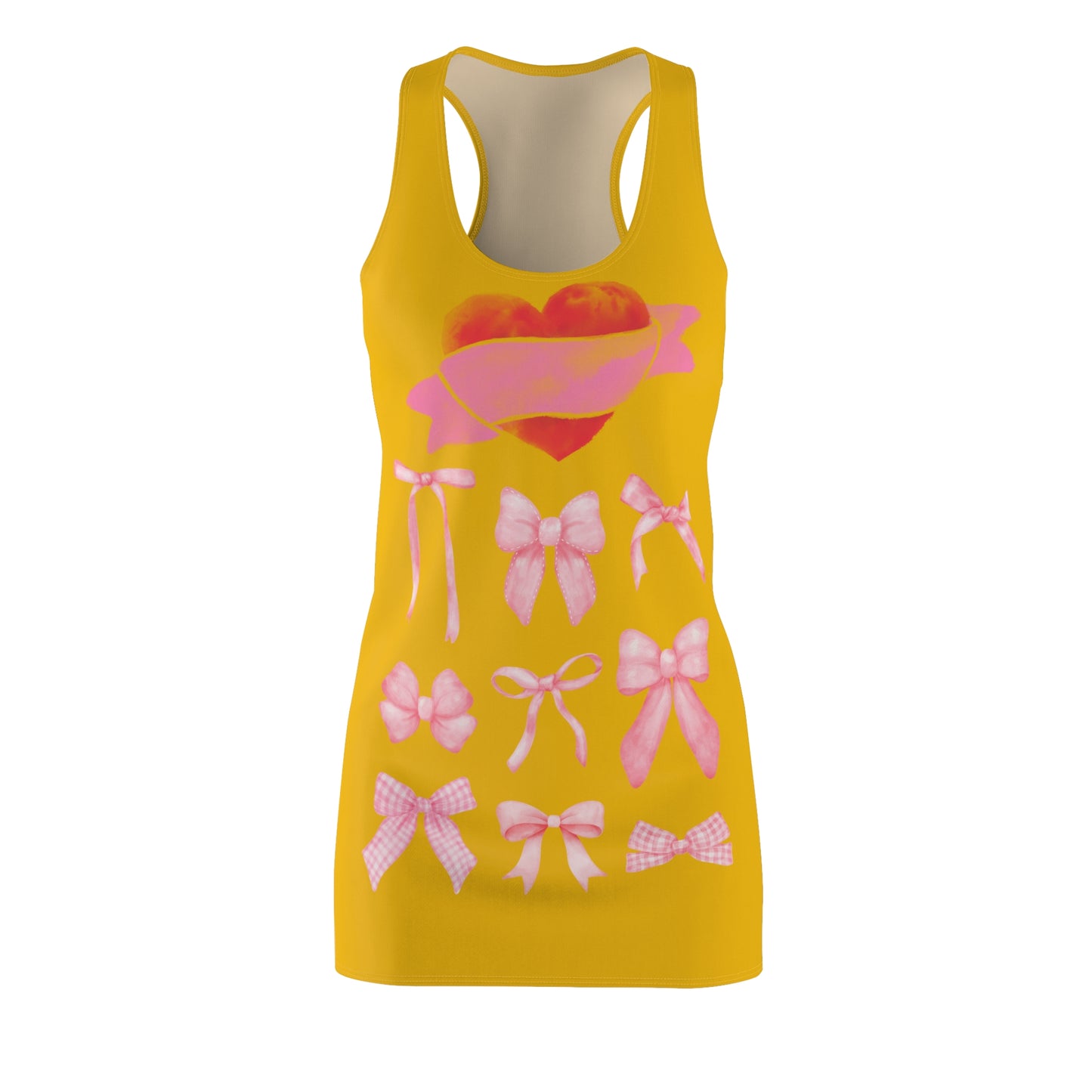 Herz & Schleifen Racerback Kleid – Romantisches Sommerkleid