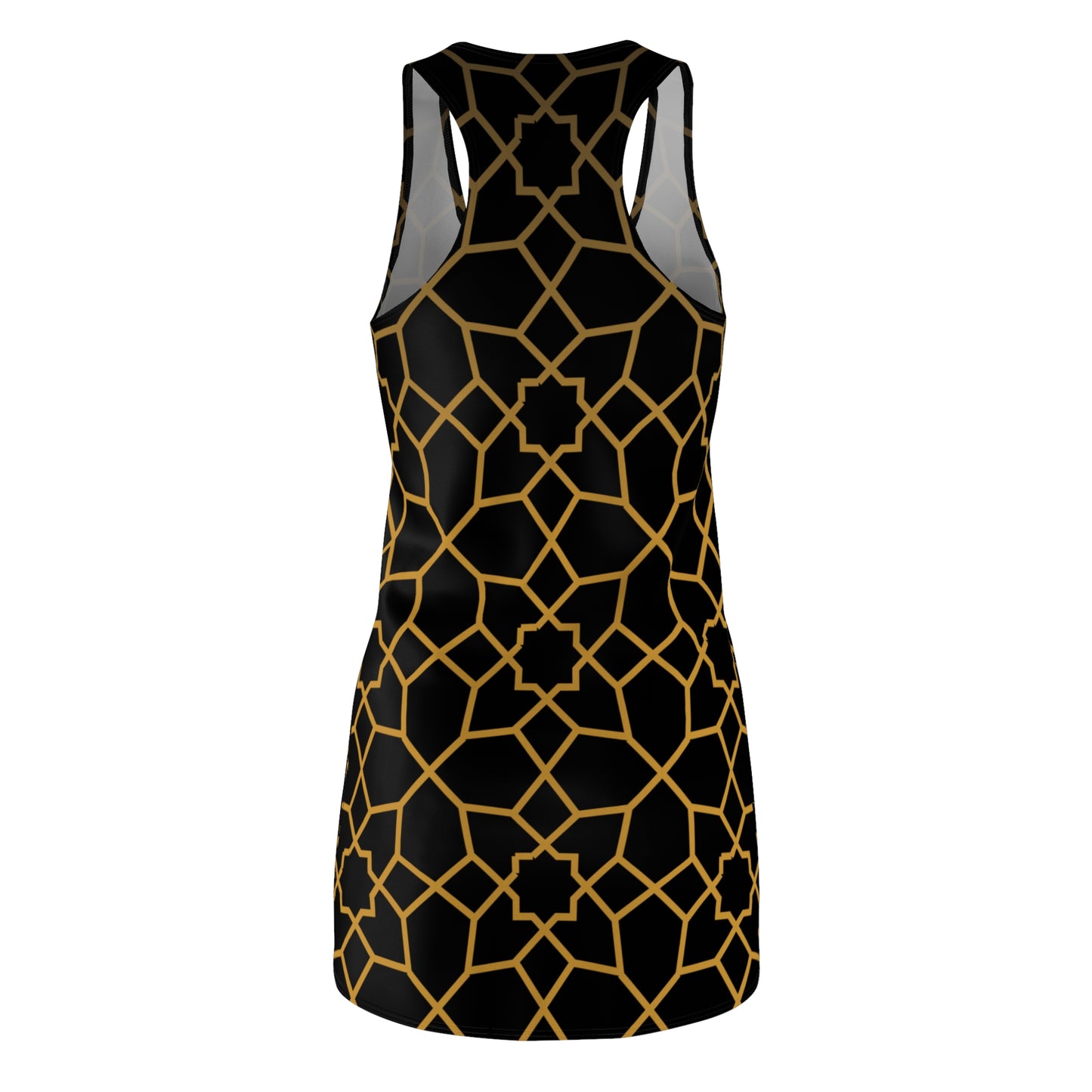 Luxury Racerback Dress mit Golden Mosaic Pattern auf schwarz