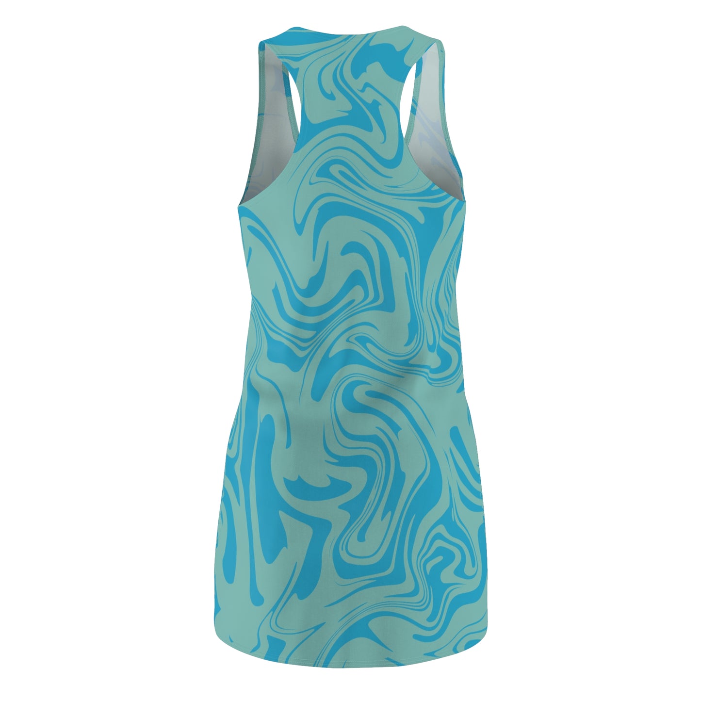 Aqua Türkis Marmor Racerback Kleid – Trendige Sommer Damenmode