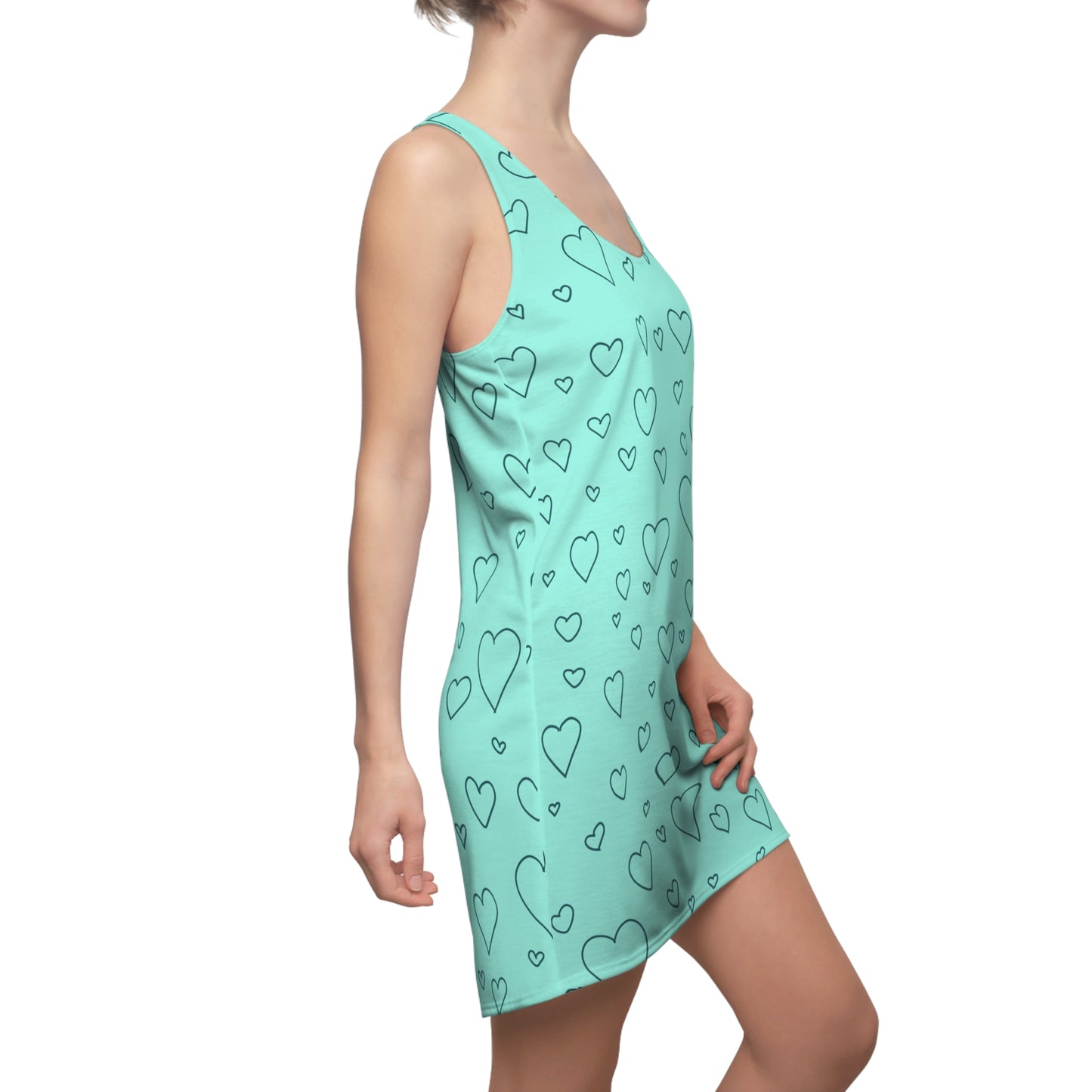 Heart Pattern Racerback Dress for Women – Cute Summer Style