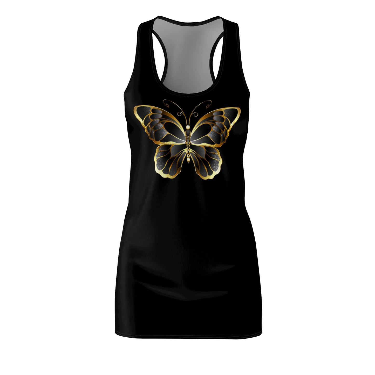 Schwarz Schmetterling Racerback Kleid Sommerkleid