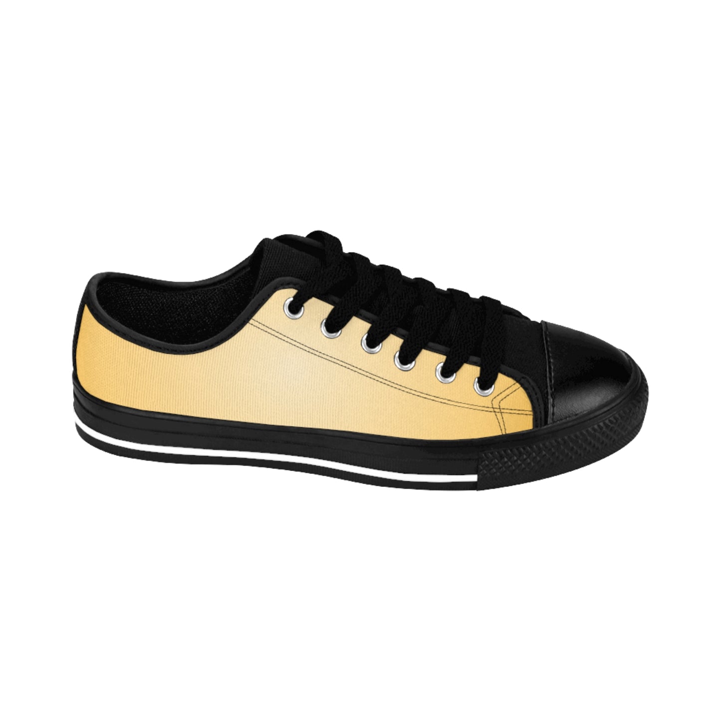 Yellow Gradient Canvas Sneakers Women Casual Lace-Up Shoes