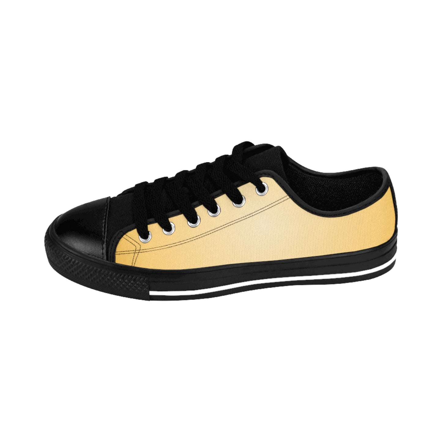 Yellow Gradient Canvas Sneakers Women Casual Lace-Up Shoes