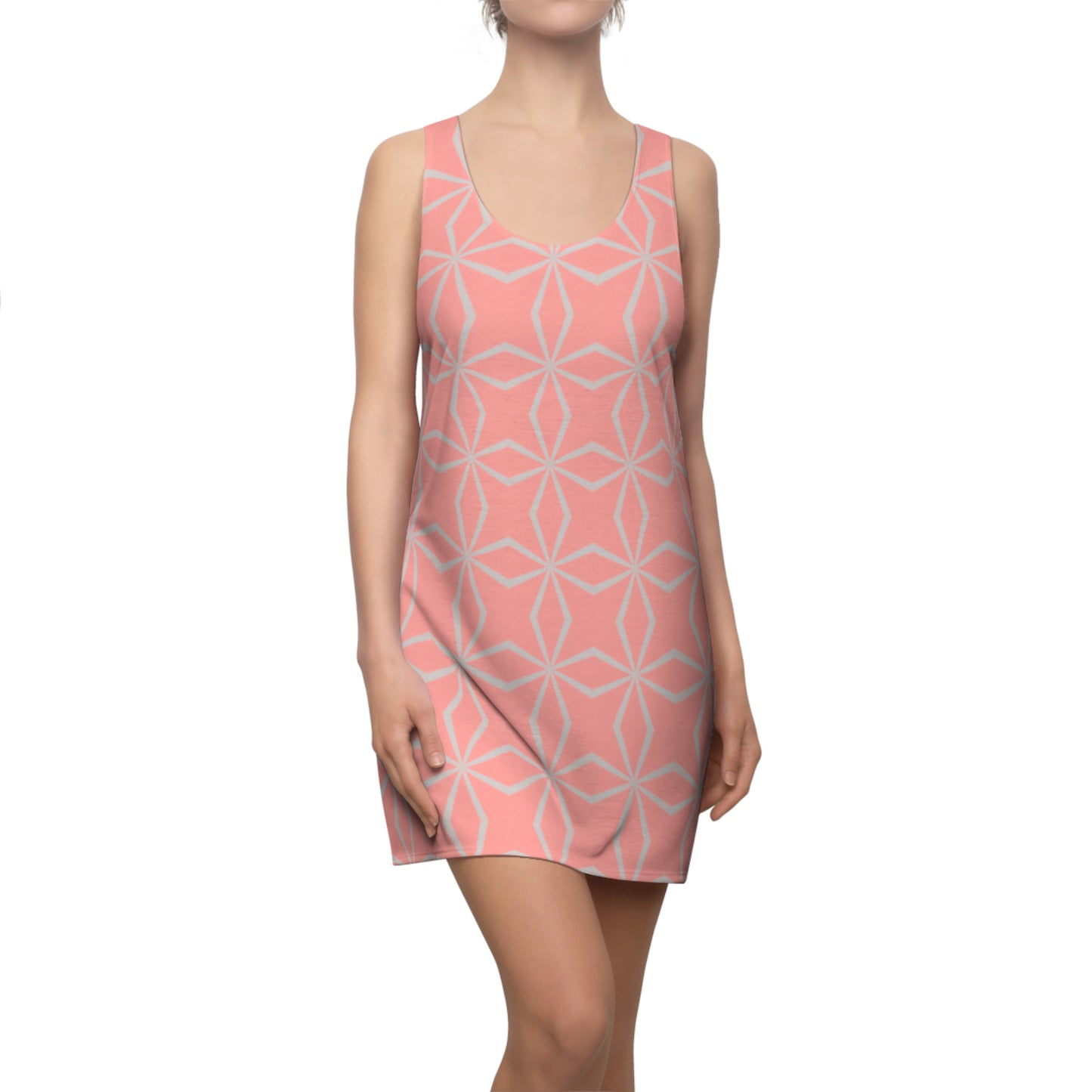 Racerback Damenkleid Sommer – Geometrisches Muster, leicht & bequem