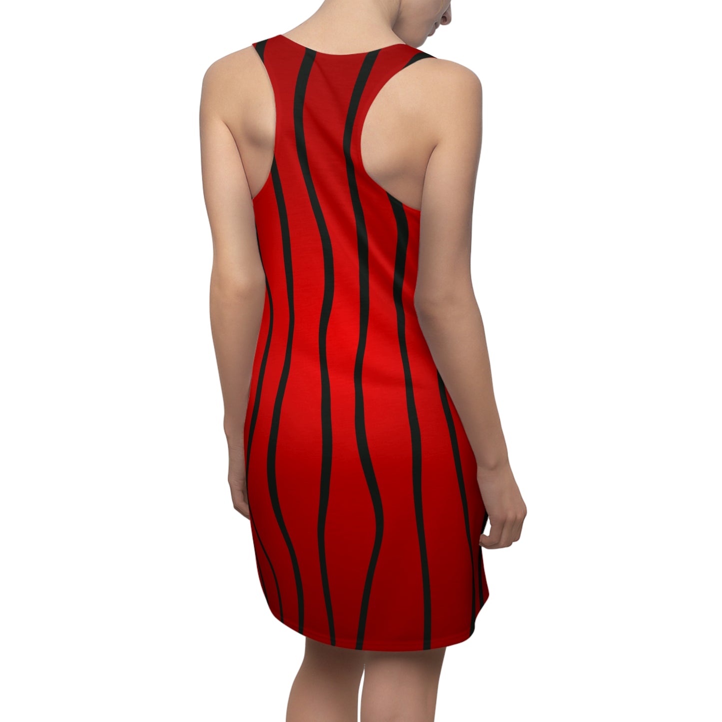 Rot Schwarz Streifen Racerback Kleid – Trendige Sommer Damenmode