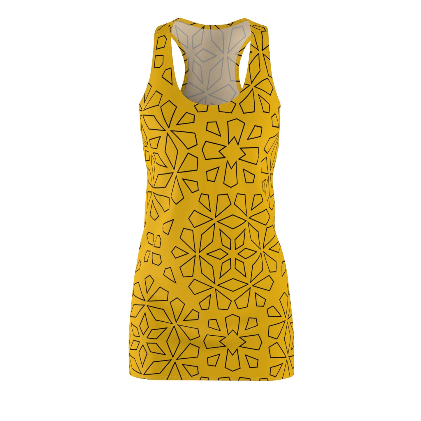 Schwarz Gelb Racerback Kleid – Stylische Damenmode