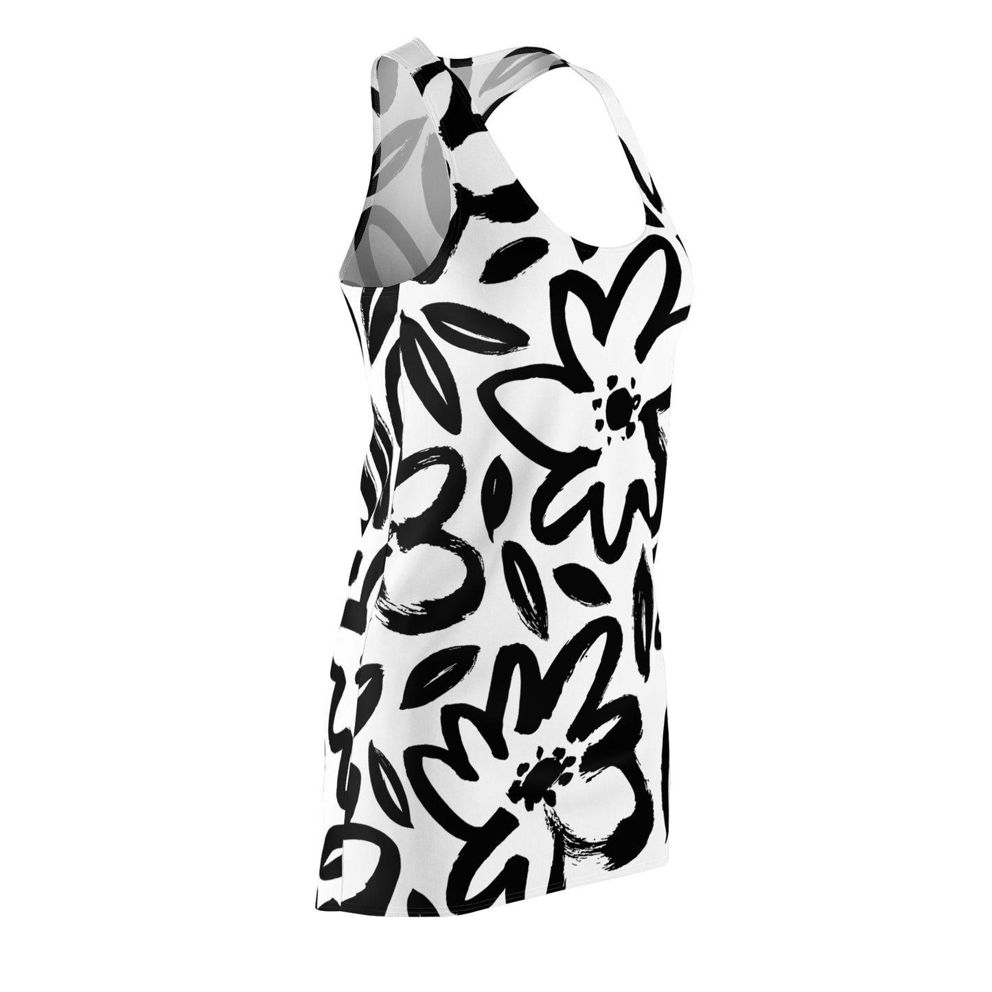 Racerback Kleid Damen Blumenmuster – Sommerkleid Strandkleid