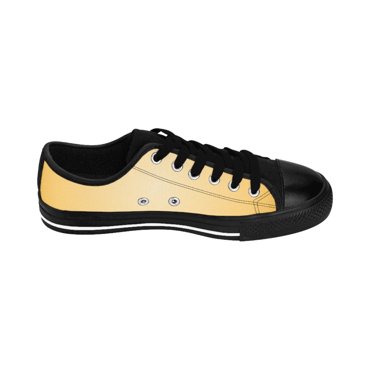 Yellow Gradient Canvas Sneakers Women Casual Lace-Up Shoes