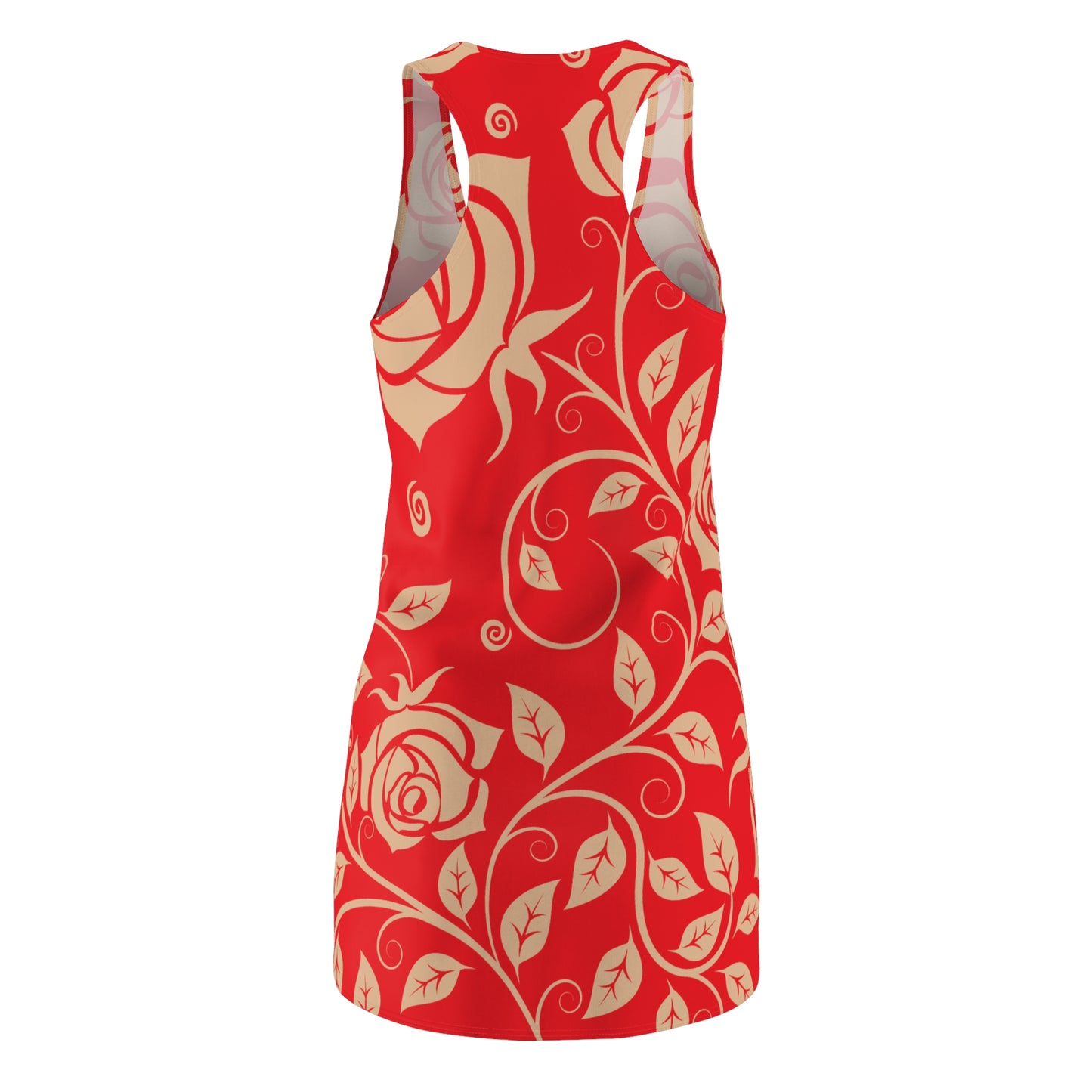 Floral Racerback Kleid Rose – Elegant in Beige & Rot