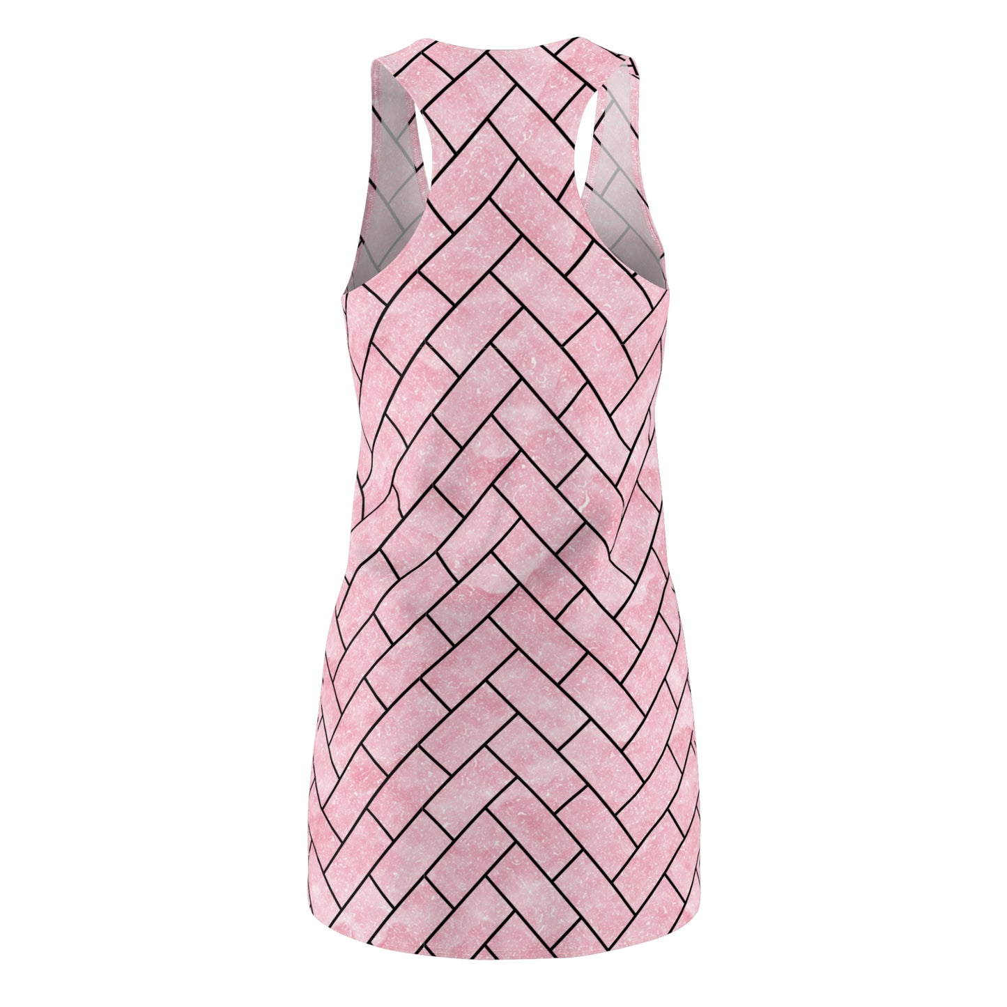 Rosa Racerback Kleid – Sommerkleid für Damen mit modernem Linienmuster