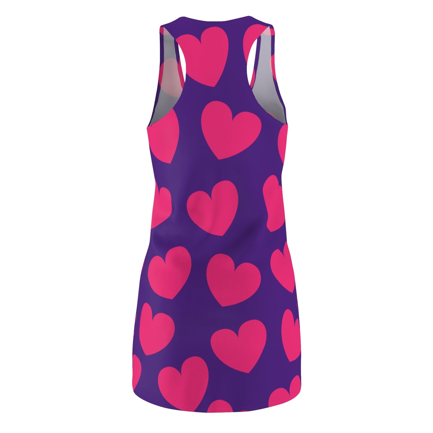 Lilanes Damen Kleid Pink Herz Print Racerback Sommer Casual