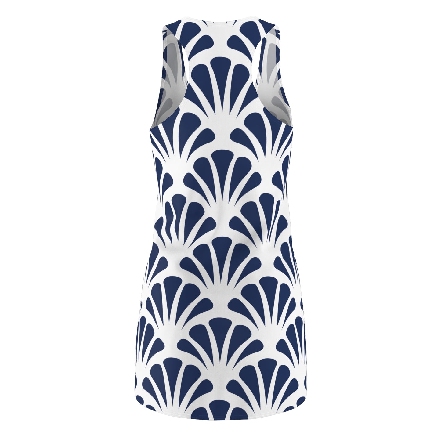 Damen Kleid Navy Muster Racerback Sommer Strand Casual